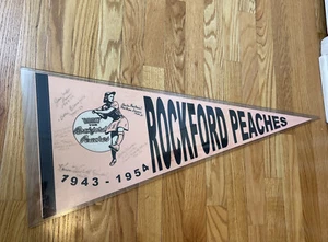 Vintage Rockford Boost the Peaches Baseball Wimpel Illinois signiert Auto selten - Bild 1 von 15