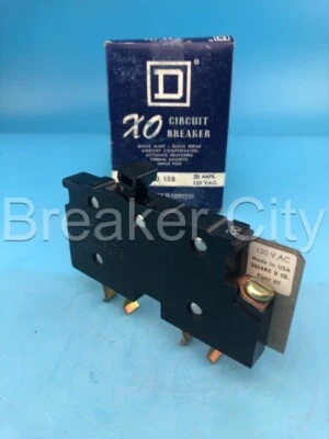 Square D 20 Amp 1 Pole Type XO Circuit Breaker 120 Volt Cutler Hammer Thin *NEW
