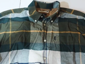 Barbour John Signature Green Plaid Tartan Dress Shirt Size Large - Picture 1 of 5
