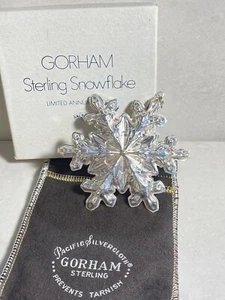 1973 Collectible Sterling Silver  Snowflake Ornament ~ by  Gorham Silver - Picture 1 of 6