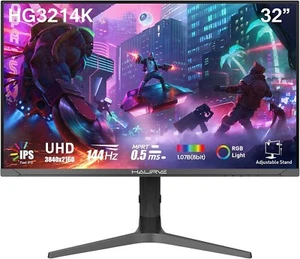 Haurve 32" 4K UHD Gaming Monitor, 144Hz/0.5ms, RGB, Height Adjustable, Speakers - Picture 1 of 4