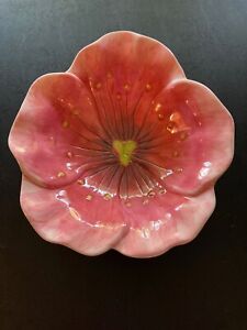 Maxcera Ceramic Pink Flower Bowl- 3D Details- 8 inches