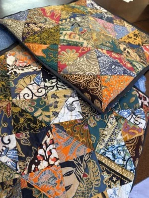 Juego de 2 fundas de almohada de tela de lujo acolchadas de retazos para almohadas de 16" Foto 1 de 4