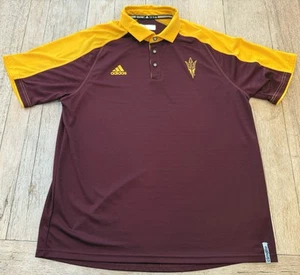 ADIDAS ASU Arizona State University Sun Devils XL Polo Shirt Men's Burgundy - Picture 1 of 10