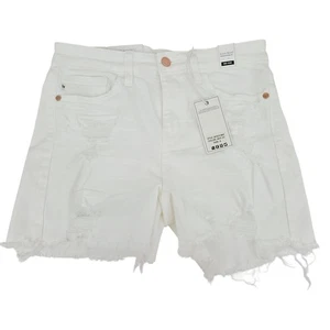 Judy Blue Mid-Rise Distressed Shorts Weiß S Neu - Bild 1 von 7