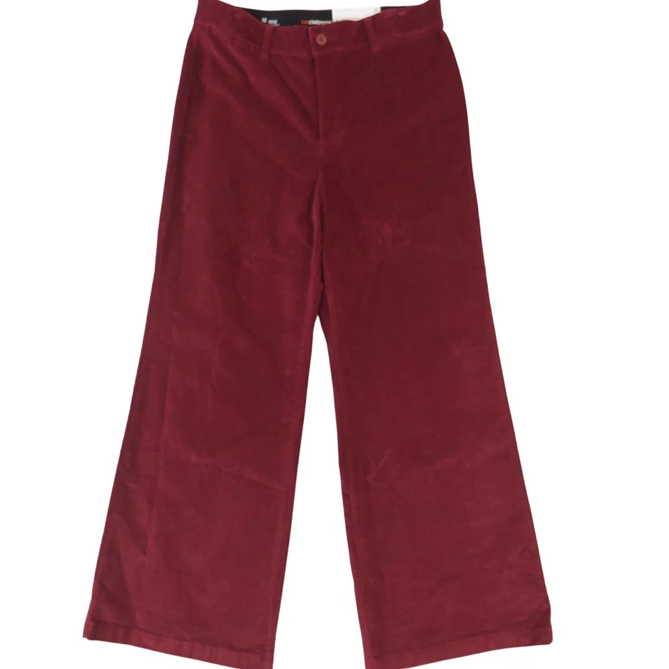 Liz Claiborne Womens Burgundy Wide Leg High Rise Corduroy Pants Size 12 - Image 1 of 4