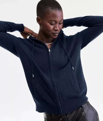 Suéter con Capucha Charter Club Cashmere Cremallera Completa-Pequeño-Azul Marino-NUEVO CON ETIQUETAS Ventas al por menor $199 Foto 1 de 4