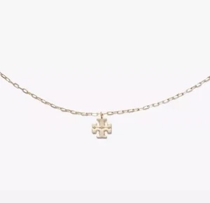 Tory Burch Double T Classic Nice Lady Necklace Gold color Classic Timeless - Picture 1 of 9