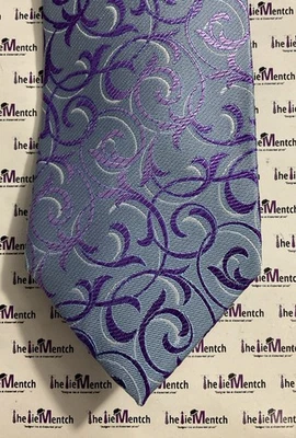 "Corbata ajustable ALFANI azul con diseño floral púrpura 3"" (nueva sin etiquetas)" Foto 1 de 3