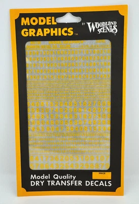 Woodland Scenics MG730 Numbers Gothic RR Yellow-Dry Transfer Decals - Image 1 of 2