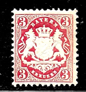 HICK GIRL-OLD M.N.H. GERMAN STATE BAVARIA SC#34 COAT OF ARMS, ISSUE 1875 X4671 - Picture 1 of 2