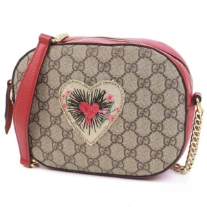 Gucci GG Supreme 409535 Crossbody Bag Canvas Beige Red Authentic - Picture 1 of 13