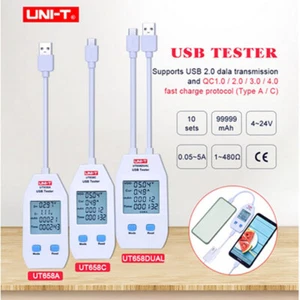 UNI-T LCD Digital USB Tester Power Capacity Volt Current Energy Detector Meter  - Picture 1 of 24