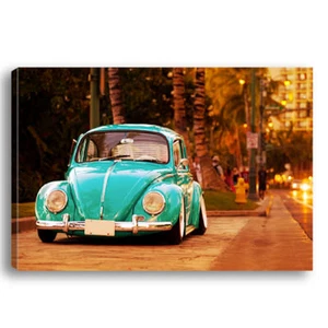 Cuadro Tela Estampado - Escarabajo Cox Beetle Vintage Chavan Volkswagen CC05 - Foto 1 di 13