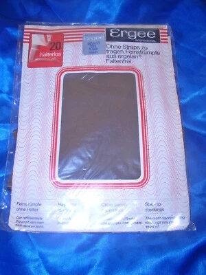 Vintage ERGEE halterlose Strümpfe Gr. 10,5-11 Rand weit rauch 20 den Stockings - Bild 1 von 2