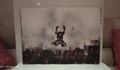 Guerra contra Palestina.  Pintura al óleo. Rara oportunidad de poseer sin marco  Foto 1 de 4