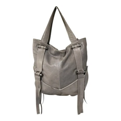 Bolso de hombro/tote grande de cuero gris Abro Foto 1 de 4