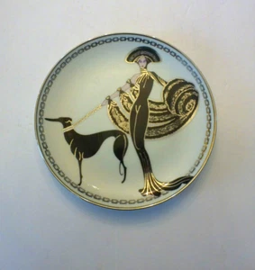 House of Erte Symphony In Black Art Deco style Plate porcelain 8" Franklin Mint - Picture 1 of 2