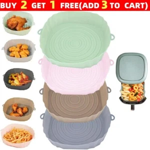 Air Fryer Silicone Pot Basket Oven Baking Tray Non Stick Liners Replacements SML - Picture 1 of 14