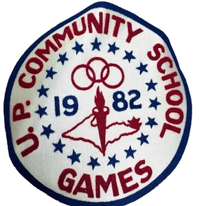 Vintage U.P. Community School Games 1982 Embroidered Patch - Picture 1 of 3