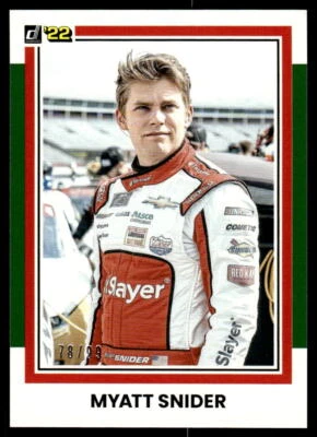 Myatt Snider 2022 Panini Donruss Racing # 185 Green Retro 1981 78/99 - Image 1 of 2