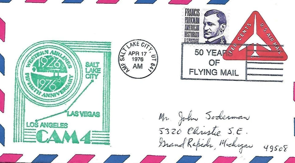 Fiftieth Anniversary CAM 4 Western Airlines Salt Lake City UT AMF April 17 1976 - Image 1 of 1