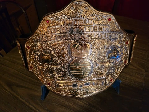 Big Gold Ric Flair championship replica belt 4mm zinc, U.S. seller; ORM Belts Cover
