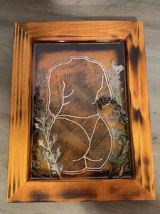 Back View Female Figure In Resin with Dried Flowers And Book Pages Framed - Picture 1 of 10