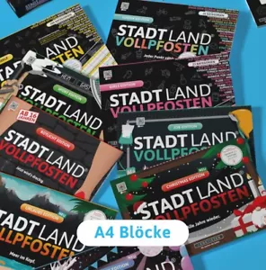 Stadt Land Vollpfosten® verschieden Versionen Din-A4 Block Partyspiel Trinkspiel - Bild 1 von 7