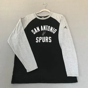 Adidas San Antonio Spurs Basketball Black Gray Long Sleeve T Shirt Size Medium - Picture 1 of 8