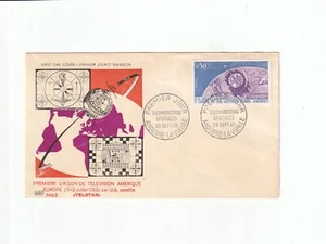 1962 EUROPE FIRST DAY COVER ENVELOPE FIRST DIRECT TV SATELLITE USA TO EUROPE - Picture 1 of 2