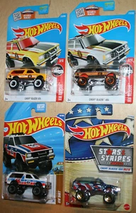 Hot Wheels CHEVY BLAZER 4X4 Lot Of 4 2016-25 WALMART ZAMAC Stars & Stripes - Picture 1 of 1