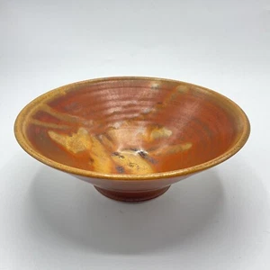 Clouds Folsom Studio Pottery Bowl 6.75” Brown Orange Abstract 2012 - Picture 1 of 5