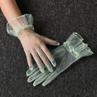 Lace Full Finger Gloves 1 Pair Women Short Tulle Gloves Elastic Etiquette Glov ^