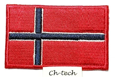 Embroidered Norway Flag  Iron/Sew On Patch Norwegian Shirt Bag 7 X 4.3 cm - Image 1 of 2