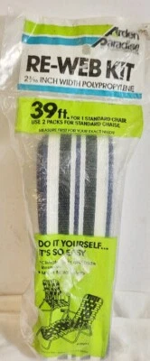 Arden Paradise Re-Web Kit 39ft x 2 3/16in Lawn Chair Strapping Blue Black White  - Image 1 of 4