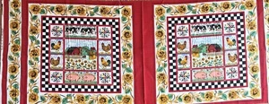 Cotton Quilt Fabric Farm Sunflowers Pillow Panel Fabric Traditions 17" x 44" - Picture 1 of 2