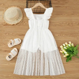 Toddler Baby White Girl Dress Princess Floral Lace Wedding Party Birthday Dress - Picture 1 of 8
