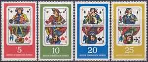 SET East Germany 1967 GERMAN PLAYING-CARDS 5pf-25pf MNH Stamps SGE1017/E1020 - Picture 1 of 2