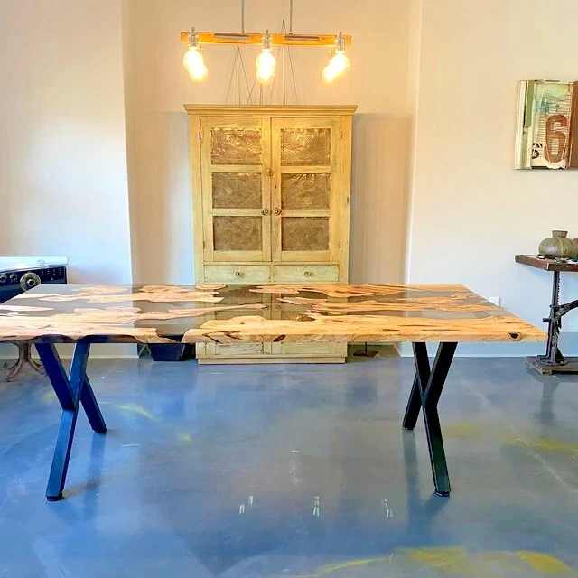 Translucent Pigment Epoxy Resin Dining Coffee Table Top Home Decor Gift - Image 1 of 4