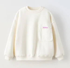 Zara White Label Pocket Kids Girl Pullover Sweatshirt Size 6 NWT - Picture 1 of 6