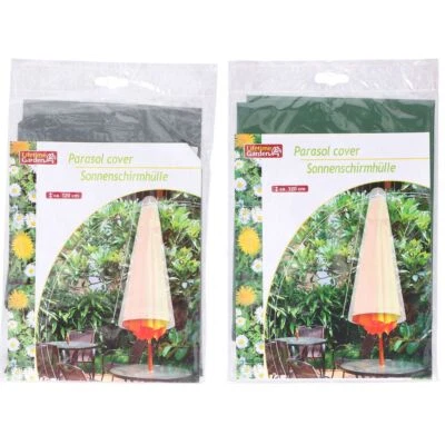 LIFETIME GARDEN Schirmhülle Schutzhülle Sonnenschirm 2,4m grün oder grau Schutzhaube