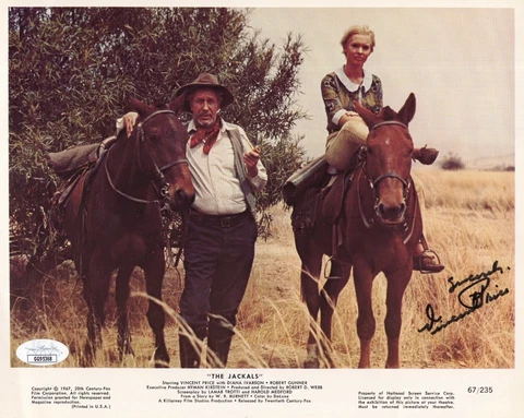 VINCENT PRICE VINTAGE HAND SIGNED 8x10 COLOR PHOTO     RARE   THE JACKALS    JSA Cover