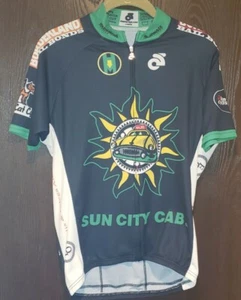 Black & White SUN CITY CAB Co Cycling Jersey Man Large  - Picture 1 of 2