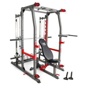 Multi Gym Cage Smith Machine & Adjustable Weight Bench Home Fitness Marcy SM4903 - Picture 1 of 20