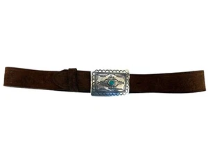 Cinturón Tony Lama Cuero Repujado 32 C50189 Navajo Spirit Hebilla Tono Plata - Imagen 1 de 6