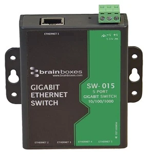 BRAINBOXES - Suis Ethernet Guna Industri 5 Port Gigabit - Picture 1 of 2