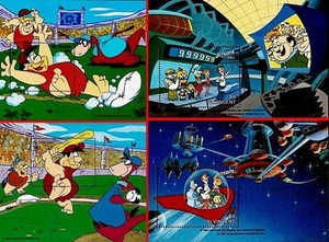 ST.VINCENT 1991 JETSONS/FLINTSTONES x4 S/S MNH unmounted (non-DISNEY ANIMATION) - Imagen 1 de 1