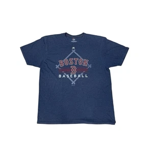 Boston Red Sox Men’s Blue T-Shirt Size 2XL Majestic MLB Ring Spun Soft-Baseball - Picture 1 of 5