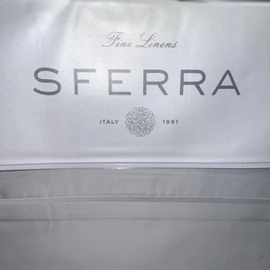 Sferra Marialva Baumwolle Seide flaches Laken Full/Queen Dose grau Ton), Neu mit Etikett - Bild 1 von 8